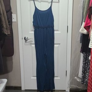 blue jumpsuit